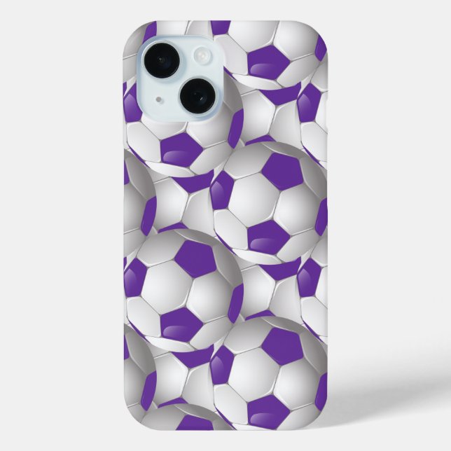 Coques Case-Mate iPhone Motif de balle de football violet (Verso)