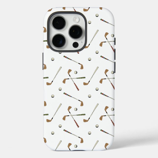 Coques Case-Mate iPhone Motif de balle du club de golf moderne blanc (Verso)