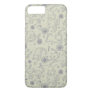 Coque iPhone 7 Plus Motif de bande dessinée avec les chats drôles