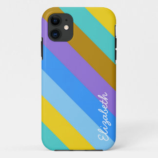 Coque iPhone 11 Motif de bandes colorées