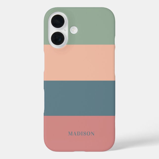 Coques Case-Mate iPhone Motif de bandes de nom personnalisé (Verso)