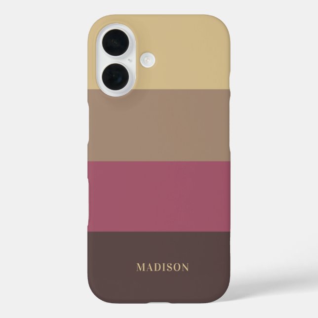 Coques Case-Mate iPhone Motif de bandes de nom personnalisé (Verso)