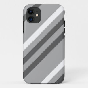 Coques Pour iPhone Motif de bandes diagonales grises