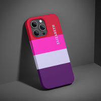 Motif de bandes rouge, rose et violet