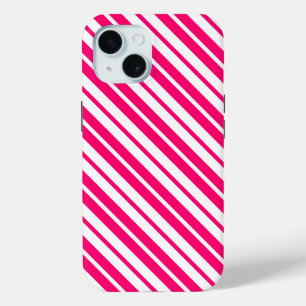Coque Case-Mate iPhone Motif de bandes verticales rose blanc