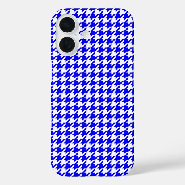 Coques Case-Mate iPhone Motif de base géométrique bleu et blanc (Verso)