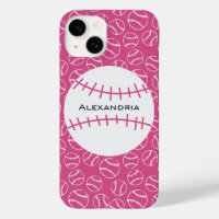 Motif de baseball personnalisé en rose