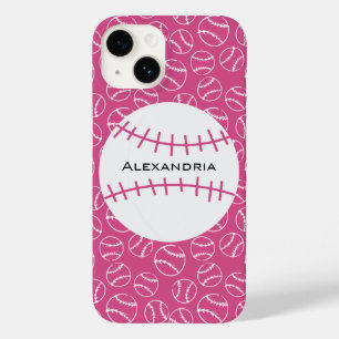 Coque Case-Mate iPhone Motif de baseball personnalisé en rose