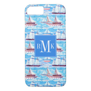 Coques Pour iPhone Motif de bateaux de navigation d'aquarelle