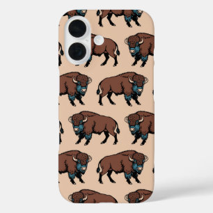 Coque Pour iPhone 16 Motif de bison de Buffalo