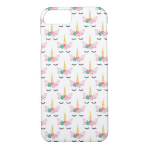 Case-Mate iPhone Case Motif de blanc et de visage de licorne d'or