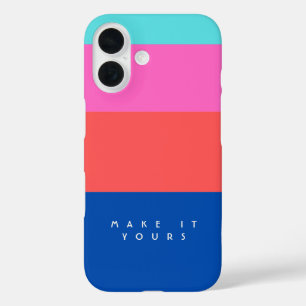 Coque Pour iPhone 16 Motif de bloc de couleur moderne personnalisé