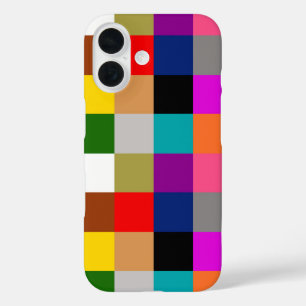 Coque Pour iPhone 16 Motif de blocs de couleur audacieux et colorés