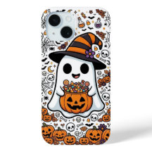 Motif de bonbon citrouille fantôme Halloween Sorci