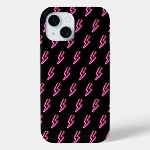 Coque Case-Mate iPhone Motif de boulon à éclair de néon rose