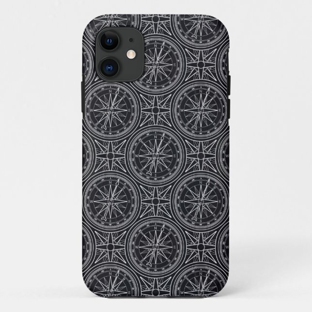 Coques Case-Mate iPhone Motif de boussole de rose de vent (Dos)