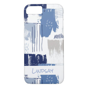 Case-Mate iPhone Case Motif de brosse Abstrait bleu personnalisé