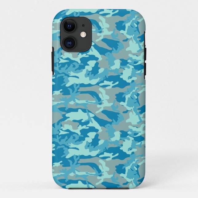 Coques Case-Mate iPhone Motif de camouflage BlueBlast (Dos)