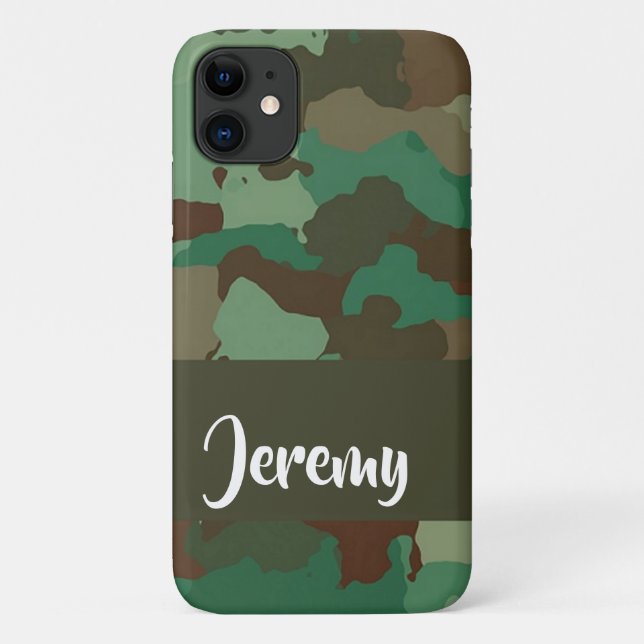 Coques Case-Mate iPhone Motif de camouflage de nom personnalisé (Dos)