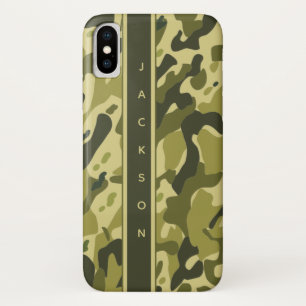 Case-Mate iPhone Case Motif de camouflage militaire vert avec nom
