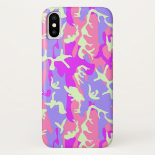 Coque iPhone X Motif de camouflage rose mignon