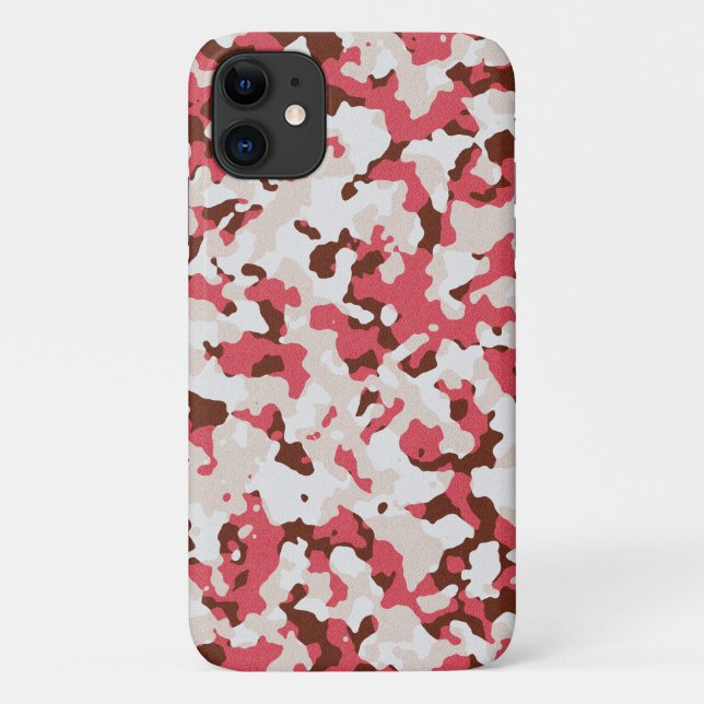 Coques Case-Mate iPhone Motif de camouflage rouge (Dos)