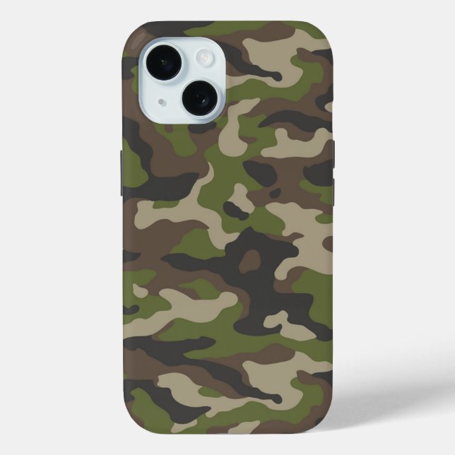 Coques Case-Mate iPhone Motif de camouflage vert (Verso)