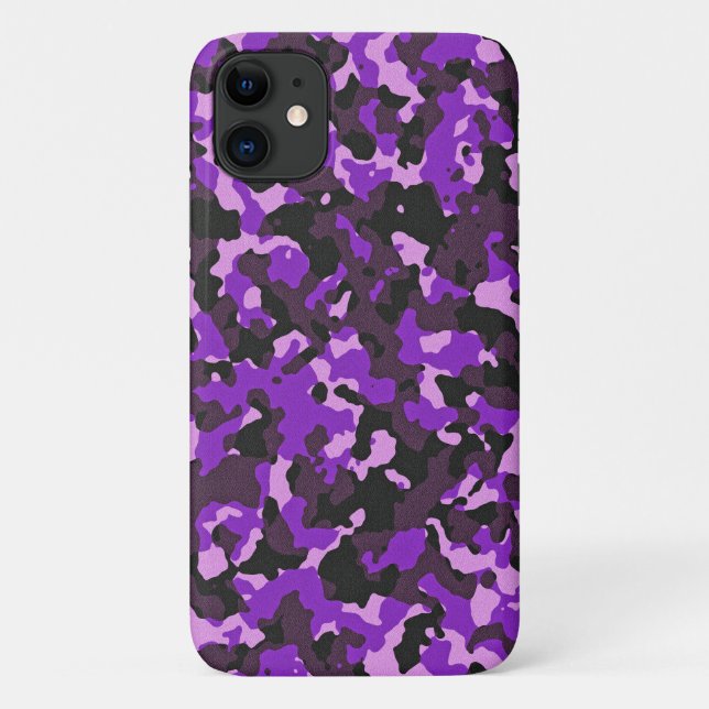 Coques Case-Mate iPhone Motif de camouflage violet (Dos)