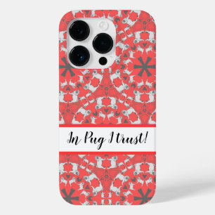Coque Case-Mate iPhone Motif de Carlin moderne monogrammé sur rouge corai