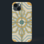 Case-Mate iPhone Case Motif de carreaux décoratifs de l'ancien monde<br><div class="desc">Créé Chariklia Zarris,  cet imprimé ancien offre un motif décoratif en carreaux bleu et or sur un arrière - plan beige. Serait un grand cadeau pour les fans de fleurs et d'estampes pastel!</div>