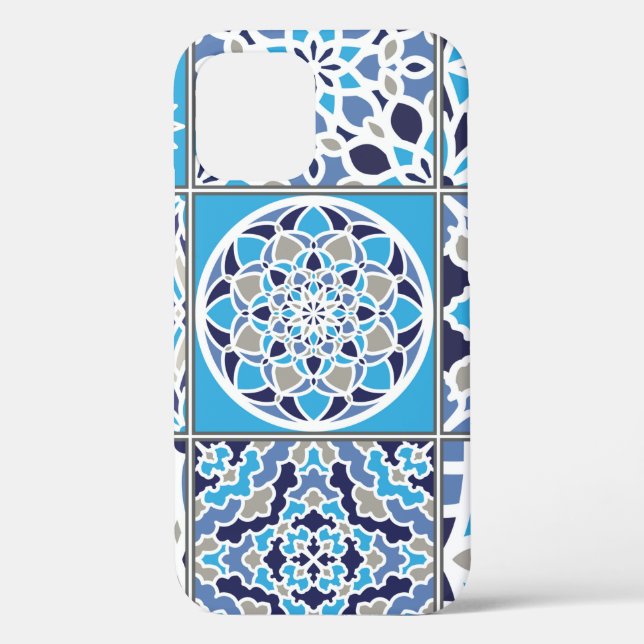 Coques Case-Mate iPhone Motif de carreaux hollandais bleus (Verso)