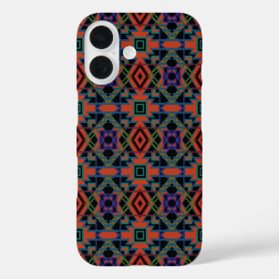 Coque Pour iPhone 16 Motif de carrelage symétrique du Sud-Ouest en lign