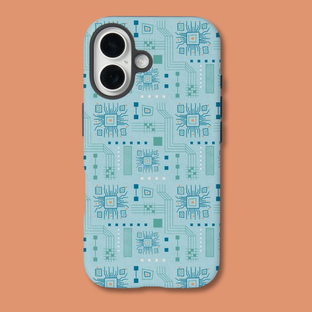 Coques Case-Mate iPhone Motif de carte bleue et Turquoise (Créateur téléchargé)