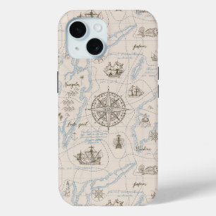Coque Case-Mate iPhone Motif de carte de l'océan vintage