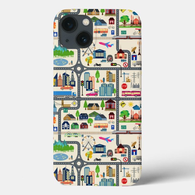 Coques Case-Mate iPhone Motif de carte de ville (Verso)