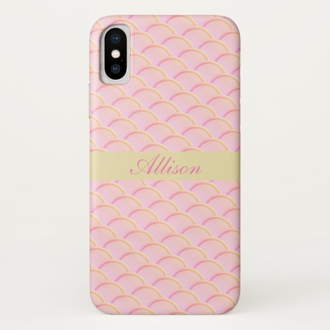 Coques Case-Mate iPhone Motif de cercle transparent rose (Dos)