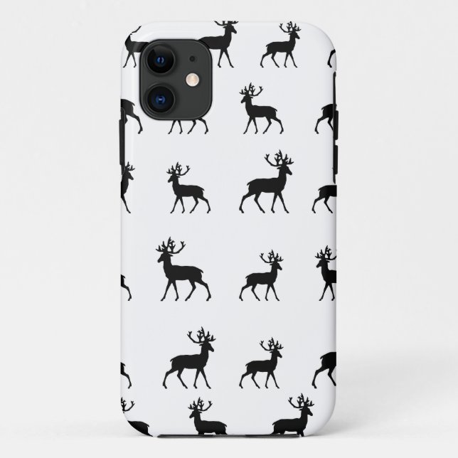 Coques Case-Mate iPhone motif de cerfs en noir et blanc (Dos)