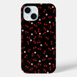 Coque Case-Mate iPhone Motif de cerises sur fond noir