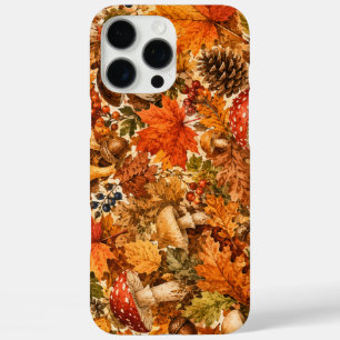 Coque iPhone 16 Pro Max Motif de champignon de forêt automnale Feuilles