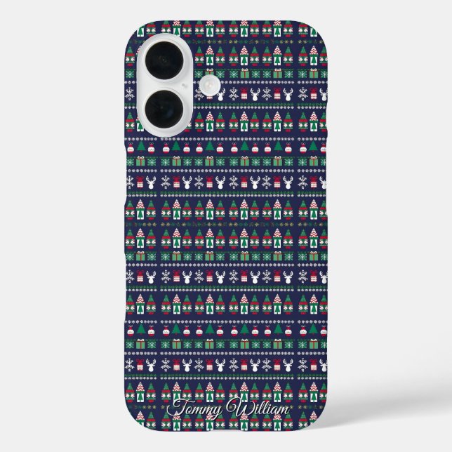Coques Case-Mate iPhone motif de chandail mignon et moche de noël (Verso)