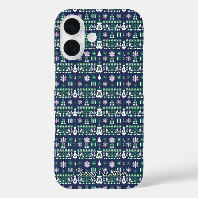 Coques Case-Mate iPhone motif de chandail mignon et moche de noël (Verso)