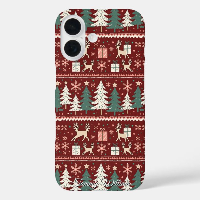 Coques Case-Mate iPhone motif de chandail mignon et moche de noël (Verso)