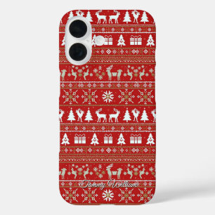 Coque Pour iPhone 16 motif de chandail mignon et moche de noël