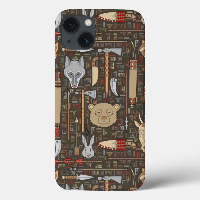 Coques Case-Mate iPhone Motif de chasse ethnique (Verso)