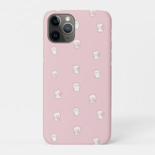 Case-Mate iPhone Case Motif de chat blanc mignon – Cœurs et fleurs Kawai