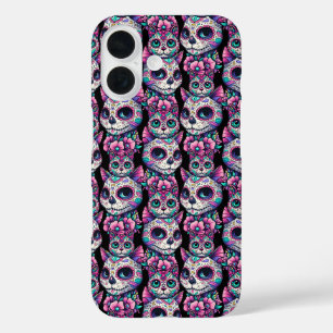 Coque Pour iPhone 16 Motif de chat crâne sucre