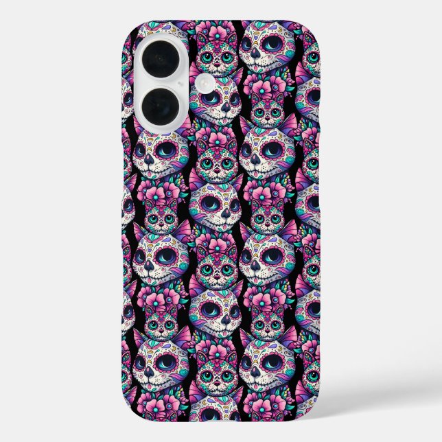 Coques Case-Mate iPhone Motif de chat crâne sucre (Verso)