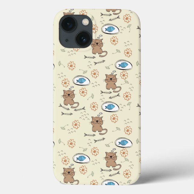 Coques Case-Mate iPhone motif de chat et de poisson (Verso)