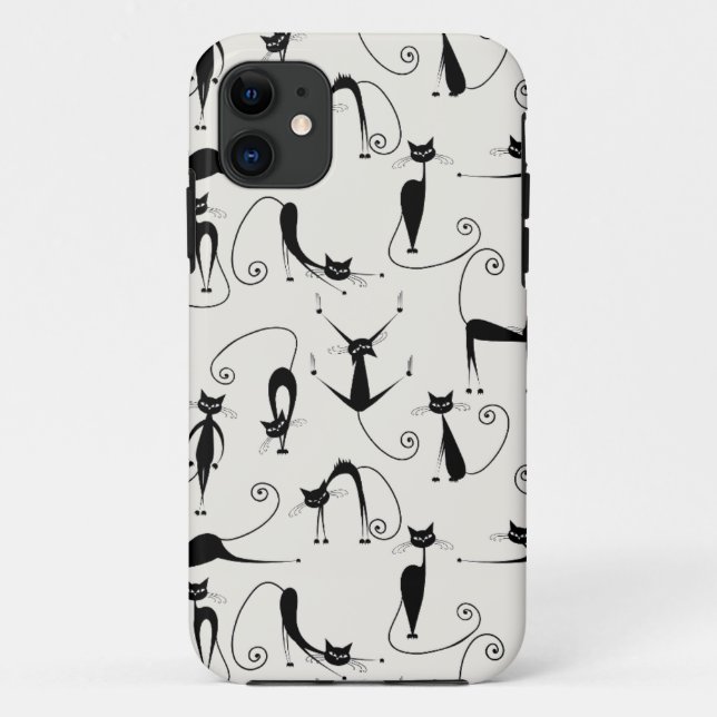 Coques Case-Mate iPhone motif de chat noir (Dos)
