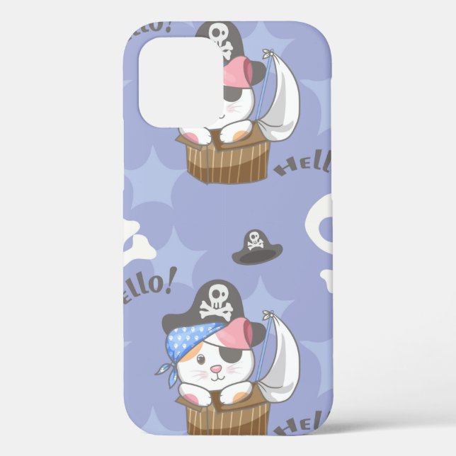 Coques Case-Mate iPhone Motif de chaton pirate mignon (Verso)